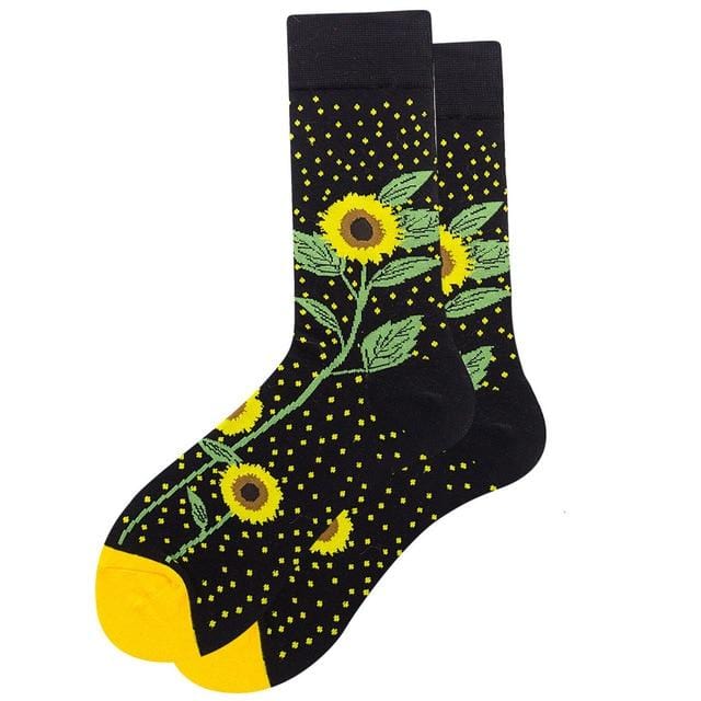 Automne hiver unisexe chaud coton longues chaussettes de cyclisme femmes Hip hop drôle heureux hommes chaussettes avec impression pour chaussettes de sport de noël