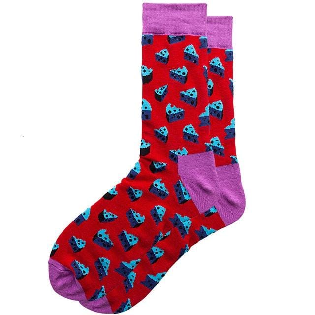 Automne hiver unisexe chaud coton longues chaussettes de cyclisme femmes Hip hop drôle heureux hommes chaussettes avec impression pour chaussettes de sport de noël