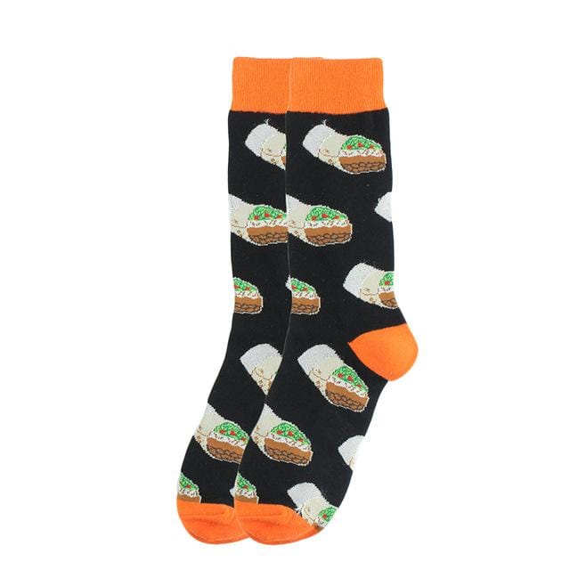 Happy Socks Fashion Hip Hop Skateboard Socks Cotton Cartoon Shark Pig Dog Food Hamburger Pizza Sushi Funny Men Women Calcetines