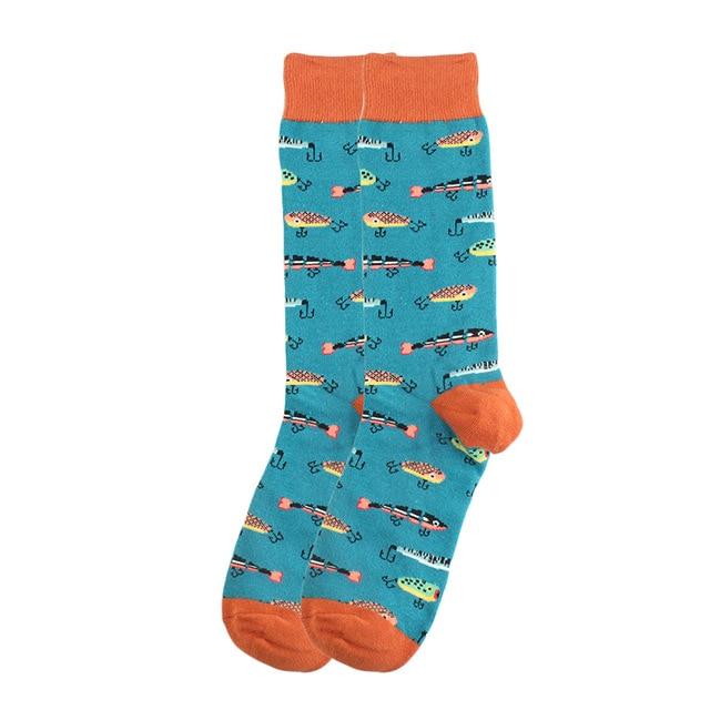 Happy Socks Fashion Hip Hop Skateboard Socks Cotton Cartoon Shark Pig Dog Food Hamburger Pizza Sushi Funny Men Women Calcetines