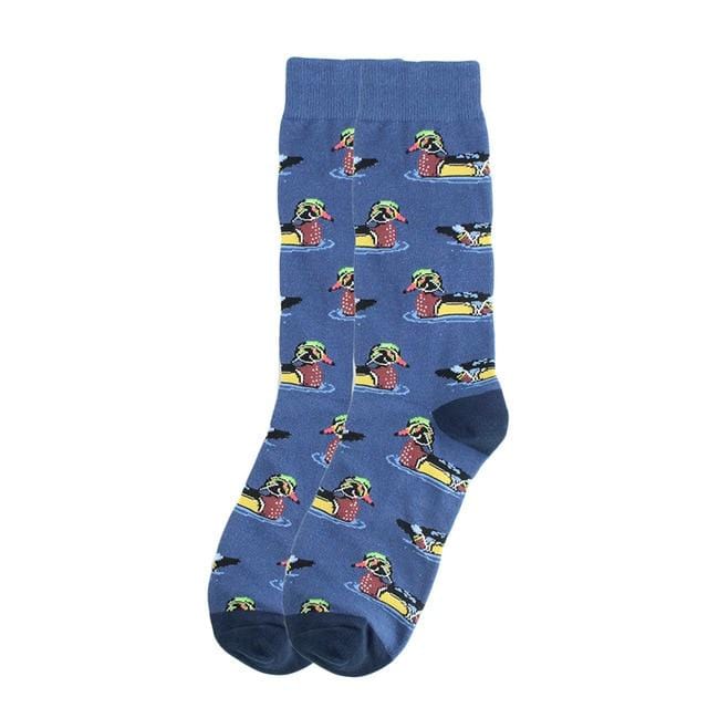 Happy Socks Fashion Hip Hop Skateboard Socks Cotton Cartoon Shark Pig Dog Food Hamburger Pizza Sushi Funny Men Women Calcetines