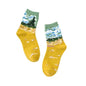 Rue mode Van Gogh tournesol drôle hiver rétro peinture à l'huile femme coton chaussettes chaud court Art abstrait heureux femmes chaussettes