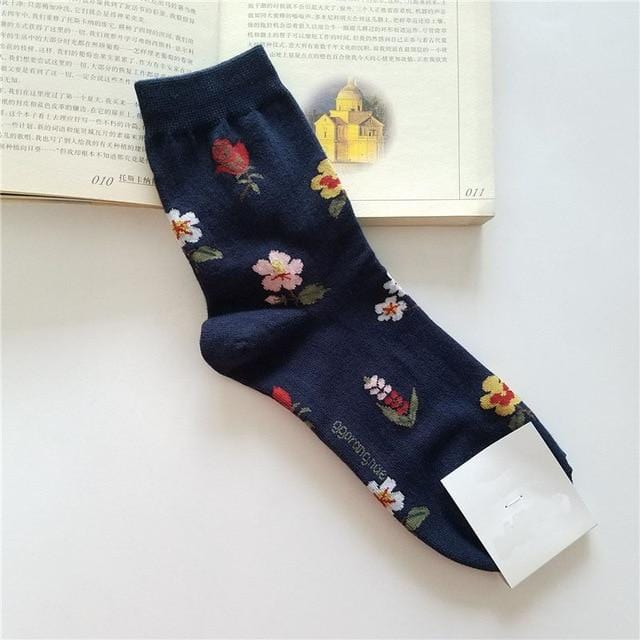 [EIOISAPRA]Korean Style Women Sunflower Short Socks Creative Art Harajuku Japanese Socks High Quality Cotton Tide Sox