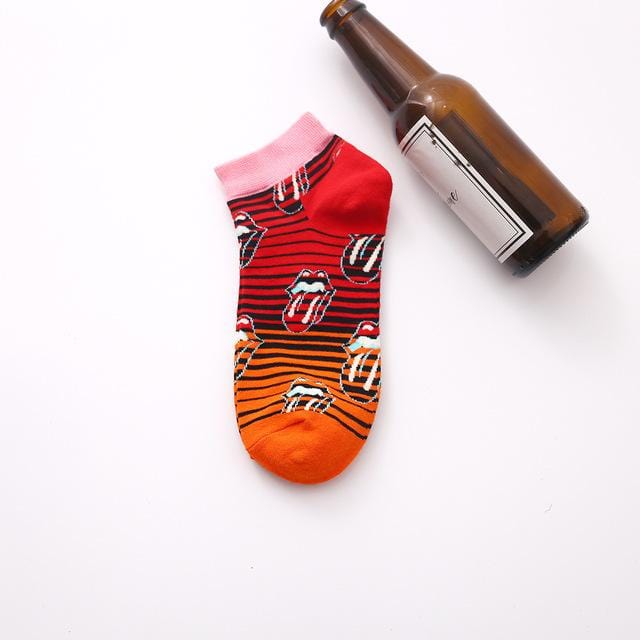 Summer Trendy Happy Socks Men Cotton Boat Man Socks Interest Funny Originality Harajuku ankle Sock Food Fruit