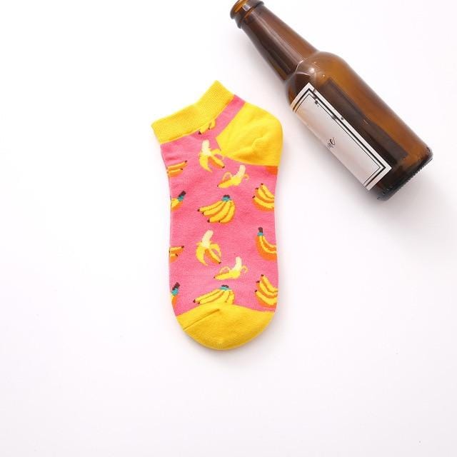 Summer Trendy Happy Socks Men Cotton Boat Man Socks Interest Funny Originality Harajuku ankle Sock Food Fruit