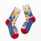 Chaussettes unisexes Style peinture pour hommes, 100 coton, chaussettes complètes colorées Harajuku, 1 paire, cadeaux, taille 35-43