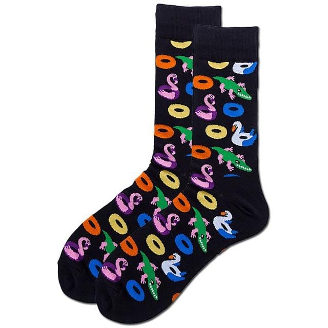 Mode Unisex Hip Hop Herren Happy Socken Herbst mit Früchten und Cartoon-Bild Coole Socken gekämmte Baumwolle für Liebhaber Meias 404