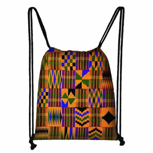 African Drawstring Bag Printed Daypack afro Girls Travel Bag Small Backpack Beach Pouch Kids Gift Storage Bag