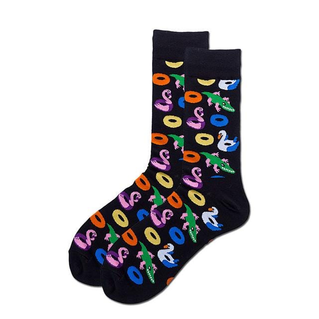 Femmes chaussettes drôle mignon dessin animé graphiques Fruits fraise Orange avocat pastèque cerise japonais Harajuku skateboard chaussettes