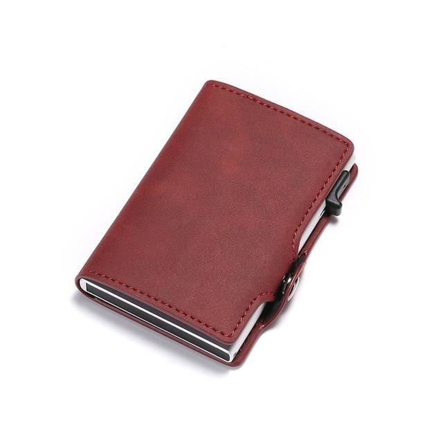 DIENQI New Antitheft Card Holder Leather Men Women Anti-magnetic Bank Credit Card Holder Minimalist Wallet Busienss Case Pocket