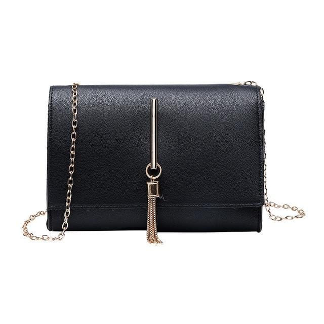 Korean ladylike bag PU Flap Single Chains Tassel Fashion Solid Hasp Shoulder Bags ladies hand bags lovely women's bag