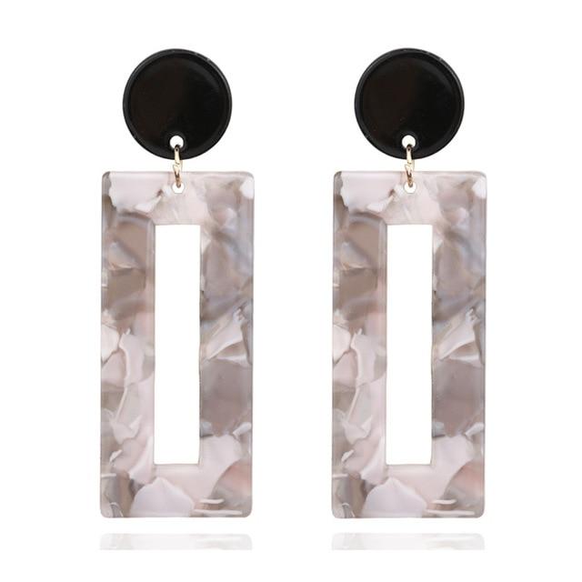 Personnalité 2019 trapèze grand Long acrylique acétate boucles d'oreilles pour femmes Rectangle écaille de tortue boucle d'oreille Za bijoux