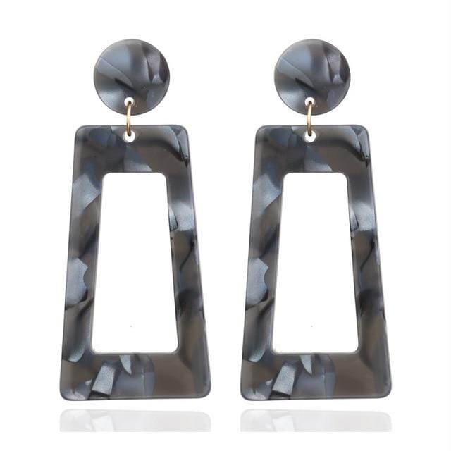 Personnalité 2019 trapèze grand Long acrylique acétate boucles d'oreilles pour femmes Rectangle écaille de tortue boucle d'oreille Za bijoux