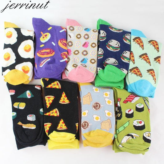 Frauen glücklich lustige Socken mit Druck Kunst süße warme Wintersocken mit Avocado Sushi Essen Baumwolle Mode Harajuku Unisex Socke 1 Paar