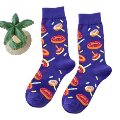 Chaussettes amusantes pour femmes, avec impression d'art, chaussettes d'hiver chaudes et mignonnes avec avocat Sushi nourriture en coton, chaussettes unisexes Harajuku à la mode, 1 paire