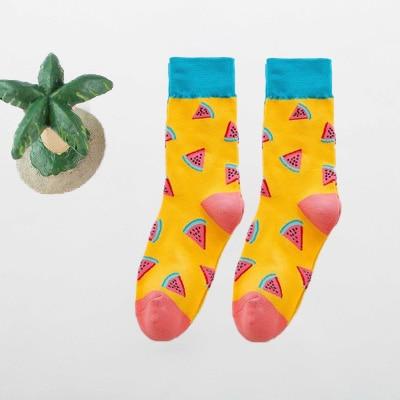 Chaussettes amusantes pour femmes, avec impression d'art, chaussettes d'hiver chaudes et mignonnes avec avocat Sushi nourriture en coton, chaussettes unisexes Harajuku à la mode, 1 paire