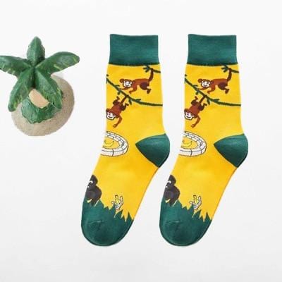 Chaussettes amusantes pour femmes, avec impression d'art, chaussettes d'hiver chaudes et mignonnes avec avocat Sushi nourriture en coton, chaussettes unisexes Harajuku à la mode, 1 paire