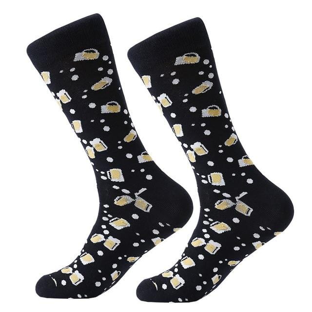 1 paire hommes chaussettes coton peigné dessin animé animal oiseau requin zèbre maïs pastèque fruits de mer géométrique nouveauté drôle chaussettes