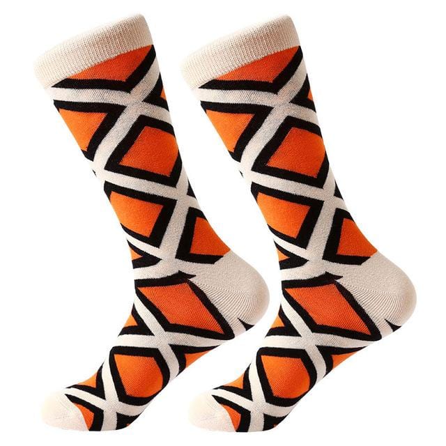 1 pair men socks combed cotton cartoon animal bird shark zebra corn watermelon sea food geometric novelty funny socks