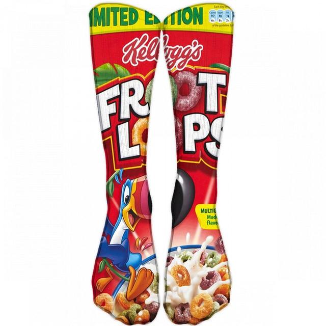 Harajuku chaussettes drôles nourriture hambourg/Pizza/Sushi imprimé chaussettes mignonnes homme lait vie créative Sokken Chaussette Femme 5D15