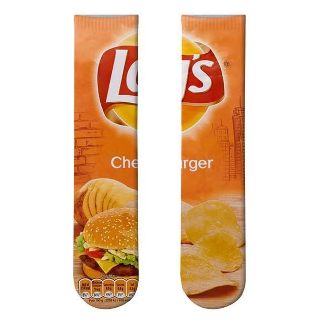 Harajuku Lustige Socken Essen Hamburg/Pizza/Sushi Gedruckt Nette Socken Mann Milch Kreative Leben Sokken Chaussette Femme 5D15