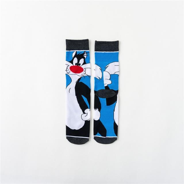 Mode coton personnalité personnage de dessin animé chaussettes hommes et femmes chaussettes décontractées unisexe Harajuku créatif hip hop skateboard chaussettes