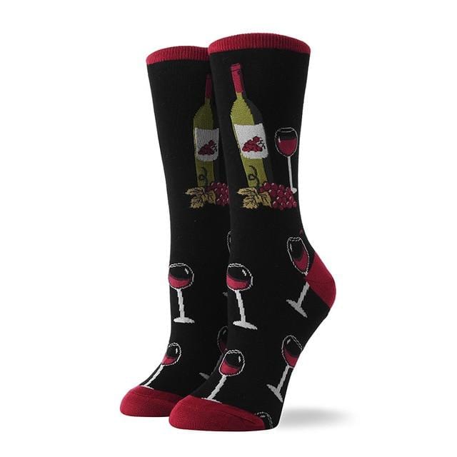 Heißer Verkauf bunte Damen Baumwolle Crew Socken lustige Banane Katze Tier Muster kreative Damen Neuheit Socken für Geschenke