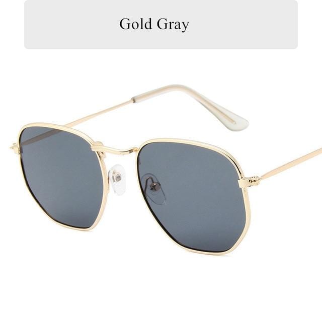 Oulylan Vintage Polygon Sunglasses Women Men Brand Metal Frame Sun Glasses Ladies UV400 Female Luxury Polygonal Sunglass Male