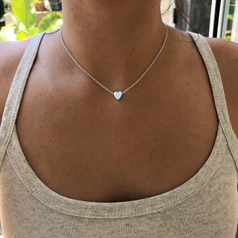 Collier ras du cou petit coeur pour femme chaîne en argent doré Smalll amour COLLIER PENDENTIF en collier Boho Chocker collier bijoux