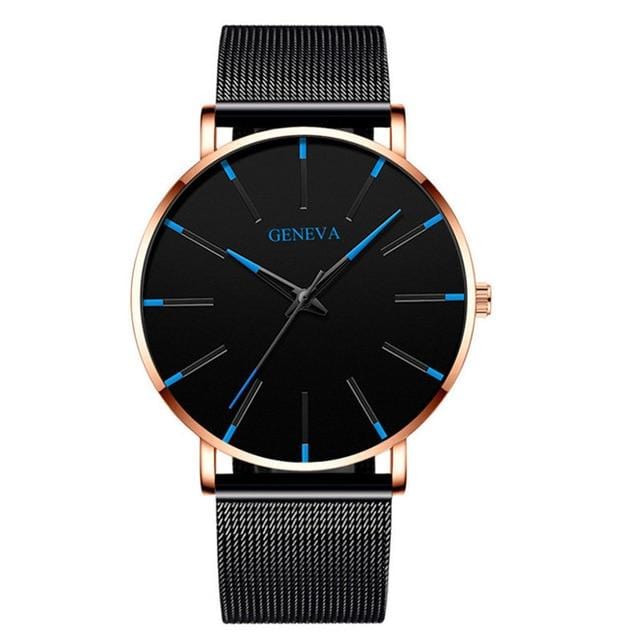 High-end watch minimalist men's fashion ultra-thin watch simple men's business stainless steel mesh quartz watch Relogio Masculi