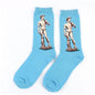 Autumn Winter NEW 3D Retro Personality Art Socks Unisex Women Men Funny Novelty Starry Night Vintage Socks Oil Happy Socks HOT