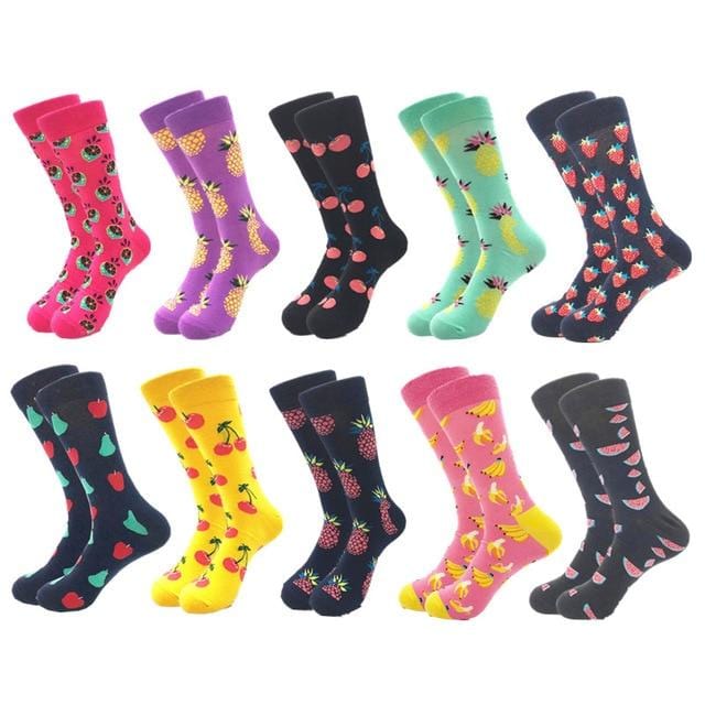 10pairs/lot Brand Quality Men's Socks Combed Cotton colorful Happy Funny Sock Autumn Winter Warm Casual long Men compression sock