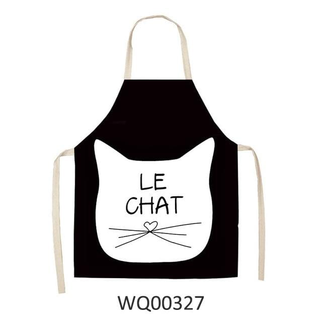 Cute cartoon cat print kitchen apron waterproof apron cotton linen easy to clean home tools 12 styles to choose from-Apron-Ultrabasic