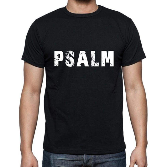 Psalm Mens Short Sleeve Round Neck T-Shirt 5 Letters Black Word 00006 - Casual