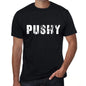 Pushy Mens Retro T Shirt Black Birthday Gift 00553 - Black / Xs - Casual