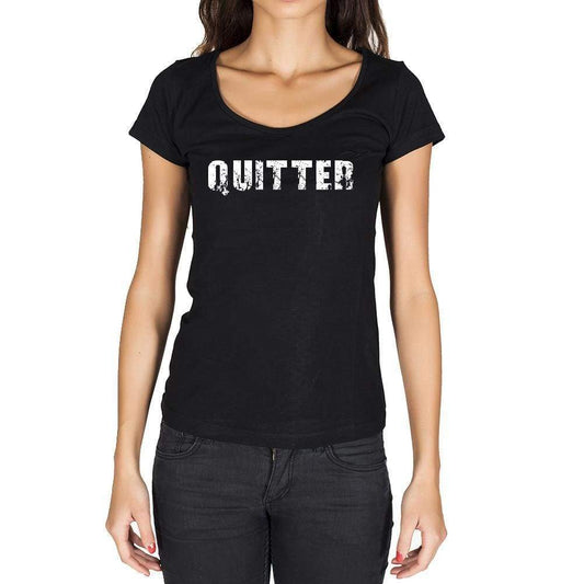 Quitter French Dictionary Womens Short Sleeve Round Neck T-Shirt 00010 - Casual