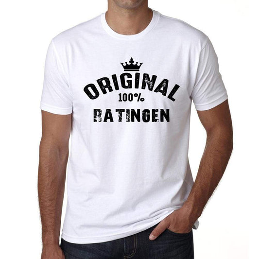 Ratingen 100% German City White Mens Short Sleeve Round Neck T-Shirt 00001 - Casual