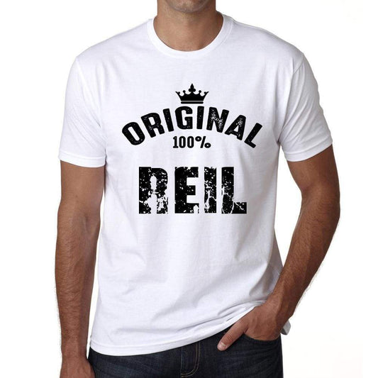 Reil 100% German City White Mens Short Sleeve Round Neck T-Shirt 00001 - Casual