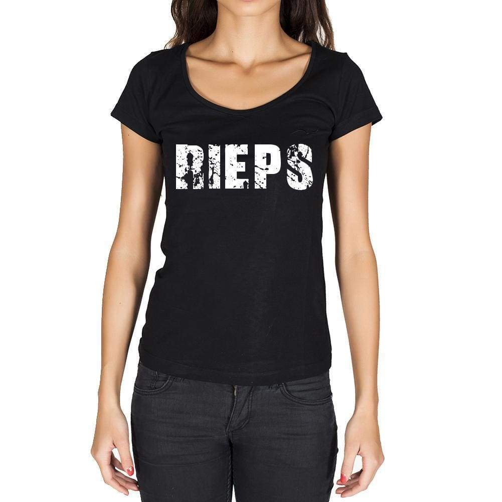 Rieps German Cities Black Womens Short Sleeve Round Neck T-Shirt 00002 - Casual