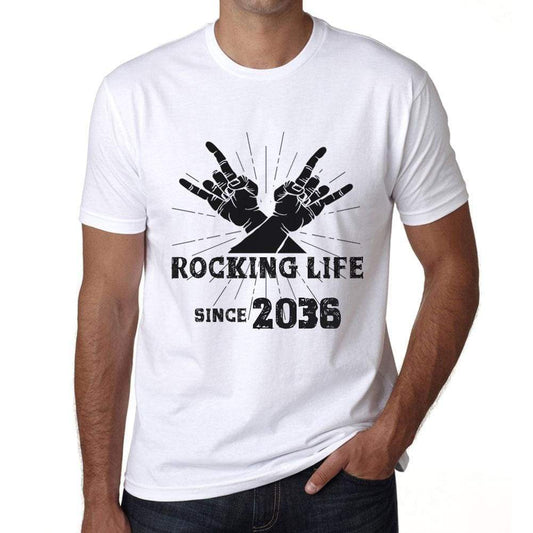 Rocking Life Since 2036 Mens T-Shirt White Birthday Gift 00400 - White / Xs - Casual