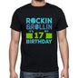 Rockin&rollin 17 Black Mens Short Sleeve Round Neck T-Shirt Gift T-Shirt 00340 - Black / S - Casual