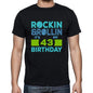 Rockin&rollin 43 Black Mens Short Sleeve Round Neck T-Shirt Gift T-Shirt 00340 - Black / S - Casual