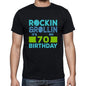 Rockin&rollin 70 Black Mens Short Sleeve Round Neck T-Shirt Gift T-Shirt 00340 - Black / S - Casual