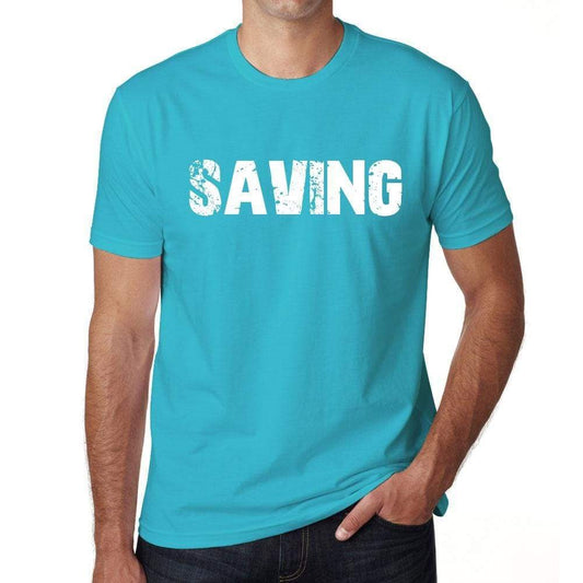 Saving Mens Short Sleeve Round Neck T-Shirt - Blue / S - Casual