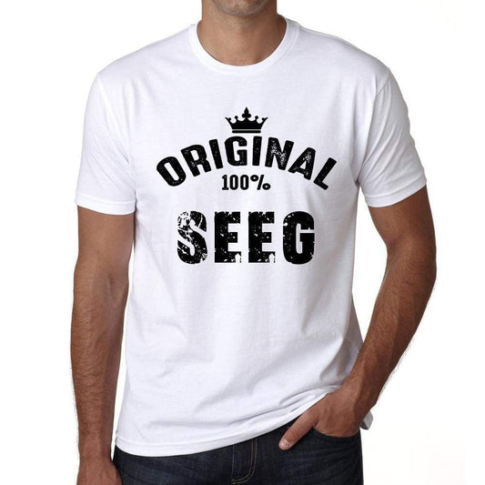 Seeg 100% German City White Mens Short Sleeve Round Neck T-Shirt 00001 - Casual