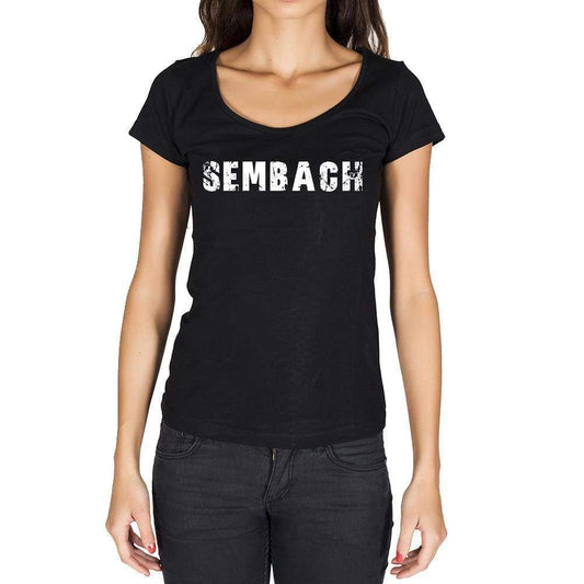 Sembach German Cities Black Womens Short Sleeve Round Neck T-Shirt 00002 - Casual