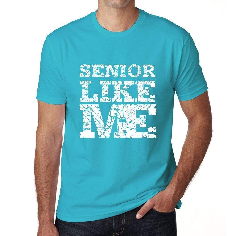 Senior Like Me Blue Mens Short Sleeve Round Neck T-Shirt - Blue / S - Casual