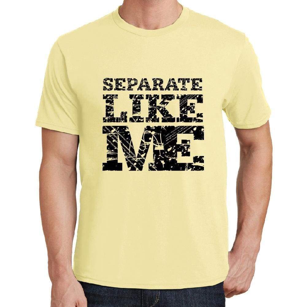 Separate Like Me Yellow Mens Short Sleeve Round Neck T-Shirt 00294 - Yellow / S - Casual