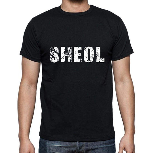 Sheol Mens Short Sleeve Round Neck T-Shirt 5 Letters Black Word 00006 - Casual