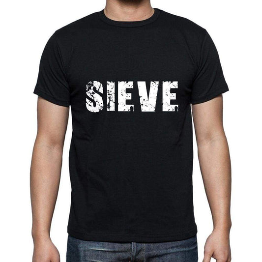 Sieve Mens Short Sleeve Round Neck T-Shirt 5 Letters Black Word 00006 - Casual